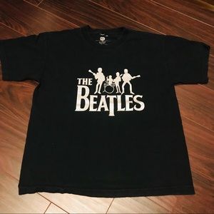 Youth Beatles White Graphics on Black XL T-Shirt